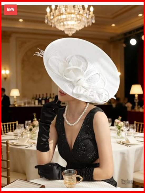 Elegant Women\'s Fascinator Hat with Flower Feathers Headband for Wedding Derby main image 3